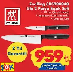 ZWİLLİNG 385900040 LİFE 2 PARÇA BIÇAK SETİ